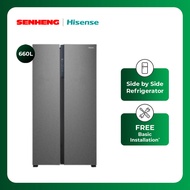Hisense 660L Side by Side Refrigerators Inverter Fridge Freezer Peti Sejuk RS708N4ASN1