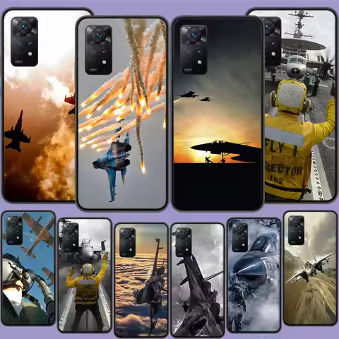Military Aircraft Warship Fighter Phone Case For Xiaomi Redmi Note 12 Pro Plus 5G 12S 11 11E 11T Pro