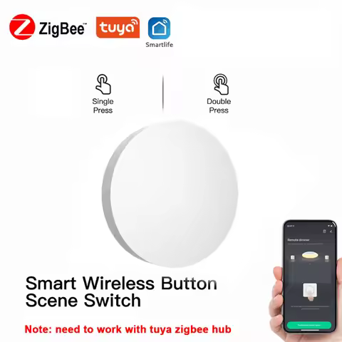Tuya ZigBee Button Scene Switch Intelligent Linkage Smart Switch Battery Powered Automation Work Wit