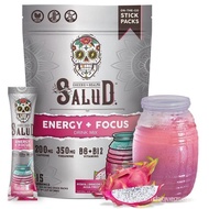 Salud 2-in-1 Energy Drink Powder + Focus with Organic Caffeine (200mg), Dragon Fruit, B6 & B12 (350m