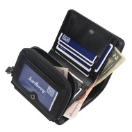 New Men's Wallet Short Horizontal Wallet Three-Fold Zipper Personalized Business Men's Multifunction Wallet c0in Clip Wallet