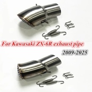 For Exhaust pipe suitable for motorcycle Kawasaki ZX-6R 2009-2025 rear spherical net GP Stainless st