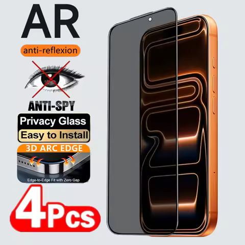 4Pcs AR Anti-Reflection Privacy Tempered Glass For iPhone 17 16 15 14 13 12 11 Pro Max Anti-Spy Scre