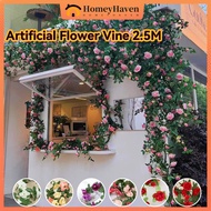 【2.5M 】Flower Garland Flower Vines Artificial Rose Ivy Vines Hanging Wall Decor Garlands for Wedding