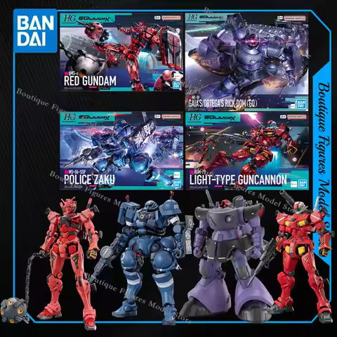 Bandai Original Gundam GQUUUUUUX RED POLICE ZAKU LIGHT-TYPE RICK DOM MS-09 Action Anime Figures Mode