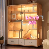 實木貓別墅 貓屋 貓咪房子 玻璃門貓窩貓櫃Cat Villa