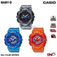 Casio Baby-G BA-110JM Semi-Transparent Color Analog Digital Resin Band Women Sports Watch Jam Tangan