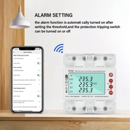 3 Phase 380V 100A Tuya WiFi Smart Bi-Directional KWh Meter over Under Voltage Protector Relay Switch
