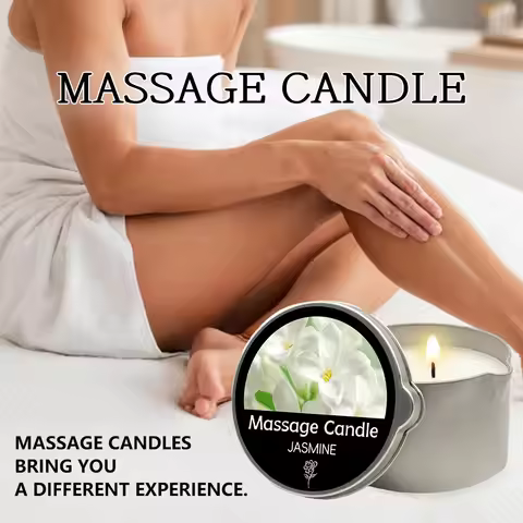 Massage Candle -Essential Oil- Six different scents , 1oz/2oz Melts into Warm Massage Oil - Sensual 