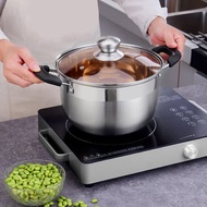 全城熱賣 - 不銹鋼鍋 家用加厚煲湯鍋 雙耳湯煲 電磁爐通用鍋 電磁爐煲 煲湯（連蓋）