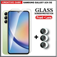 2 IN 1 Tempered Glass PACKAGE SAMSUNG GALAXY A34 5G Glass Protection - SAMSUNG A34 5G