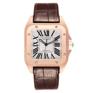 Cartier Cartier Santos 100 (Reference W20095Y1). A rose gold automatic wristwatch.
