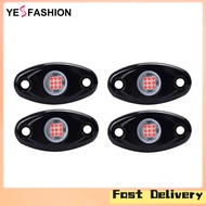 Yesfashion Store IN stock RGB LED Rock Lights 4 Pods Underglow Light Kit 2-inch 9W DC 10V-14V IP67 W