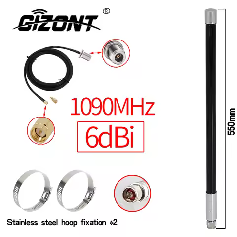 1090MHz ADS-B Antenna fiberglass Outdoor Telemetering Remote Sensing Antennas N Male Supports Flight