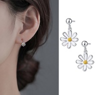 Earrings Simple Drop Earrings Stud Earrings Pure Silver Versatile Small Daisy Oil Drop Internet Cele
