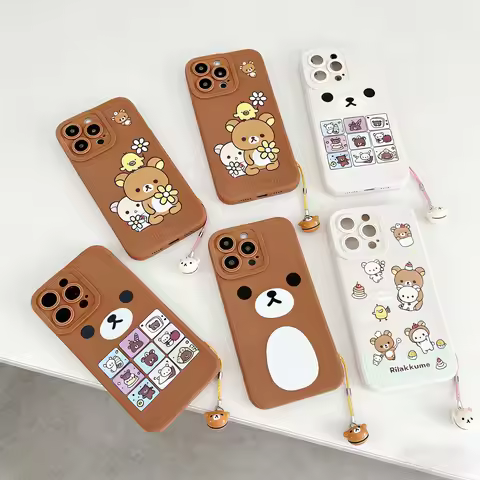 For Vivo Y15s Y17s Y15A Y76 Y35 Y22 Y16 Y02s Y78 Y27 V25 V25Pro V27 Y28 Y38 V30E Cute Rilakkuma Case