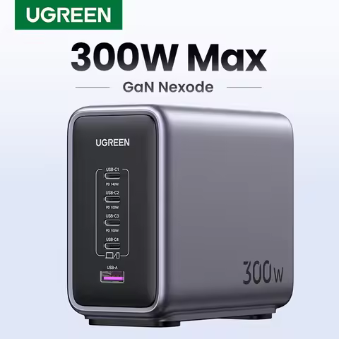 UGREEN 300W GaN Charger Desktop Charging Station USB Charger 140W Max Single Port PD3.1 Fast Charger