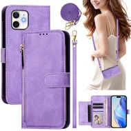 Leather PU flip phone case for Samsung Galaxy S25 Edge S24 Plus Ultra FE Zipper wallet Card slot  st