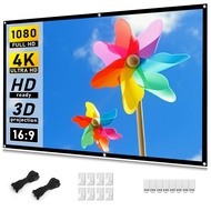 Projector Screen 72 inch, Movie Projector Screen 16:9 HD Foldable and Portable Anti-Crease Indoor Ou