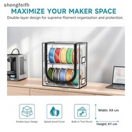 1 Set 2 Tiers Metal Filament Storage Ra With Trans Cover 3D Printer Filament Storage Box Holds Up To