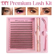 (warmfor) Professional Eyelash Extension Kit Individual Lashes Tweezers DIY Cluster Lashes Set for Q