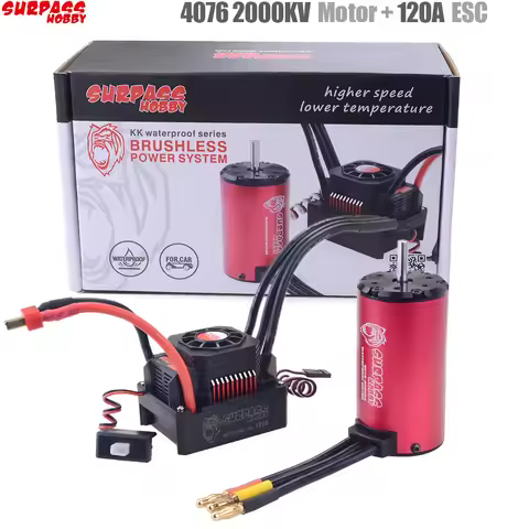 SURPASS HOBBY KK Waterproof Combo 4076 2000KV 2250KV Brushless Motor w/ 120A 180A Brushless ESC for