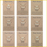 ARIN 2Pcs Exquisite Angel Number Necklace Unique Chokers Chain Jewelry 111 222 333 444 777 Necklace 