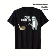 Men'S Funny Sloth Snail Graphic T-Shirt - "Don't Pull Like That" Slogan & Sloth Snail Design - Black