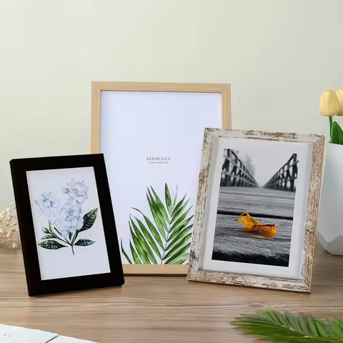 Wooden Photo Frame for Wall Hanging 10x15 15x20 20x25 Cm A4 Stand Picture Frame for Decor Commemorat