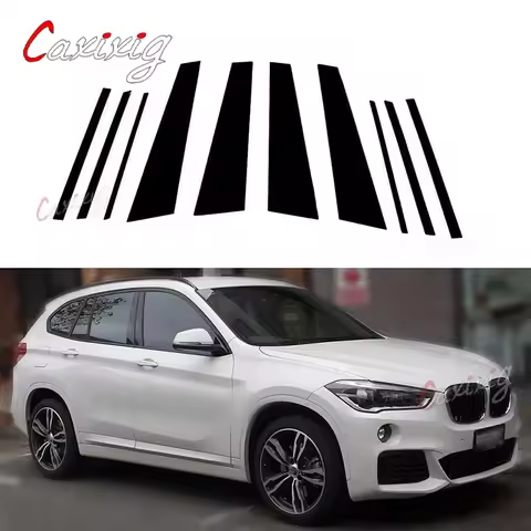 10Pcs Door Window Pillar Posts Trim Molding Cover For BMW X1 F48 2016 2017 2018 2019 2020 2021 2022 