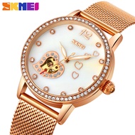 SKMEI Top Luxury Brand Ladies Automatic Mechanical Business Watch Ladies Steel Band Fashion Waterproof Sports Clock Women Watch
