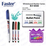 Faster M-F-B500 Whiteboard Marker 0.6mm-2.0mm [BUY 1 FREE 1 DUSTER] (Black/Blue/Red/Green)