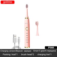 Sonic Electric Toothbrush usb fast charging teeth Brush 5 Mode Rechargeable Tooth Brushes Replacement Head waterproof xp7 GL46A