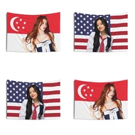 An YuJin Banner IVE Singapore Flag America Background Decoration Tapestry