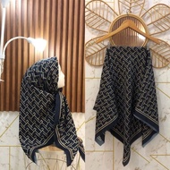 HITAM Sublime VOAL RECTANGULAR HIJAB ABSTRACT MOTIF BLACK GOLD LABYRIN JOURNEY
