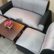 sala set fabric light grey with center table
