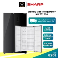 (FREE Doorstep &amp; Install KL &amp; SGR) Sharp 620L Side by Side Refrigerator SJX6322GK Fridge Peti Sejuk Peti Ais 冰箱