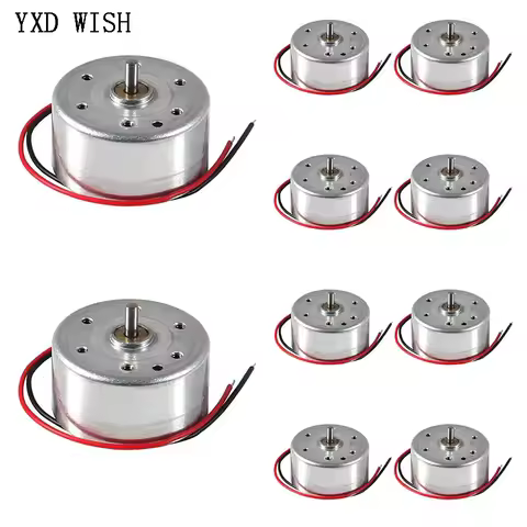 10pcs DC 1.5V 3V 4.5V 5V 6V DC Motor Micro 300 Solar Motor For DIY Toys 2 Pins Plug Spacing Brush Mo