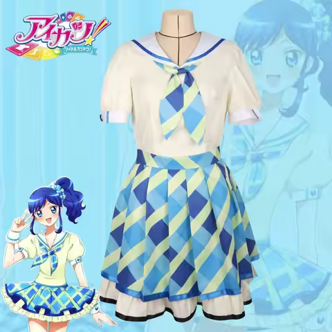 Anime Aikatsu STARS Kiriya Aoi Cosplay Costume Plaid JK uniform skirt suit Comic-Con stage performan