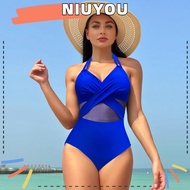 NIUYOU Woman Swimsuit, Padded Bra One-piece Swimwear,  Mesh Push Up Hot Beach Suit Woman Beach Wear