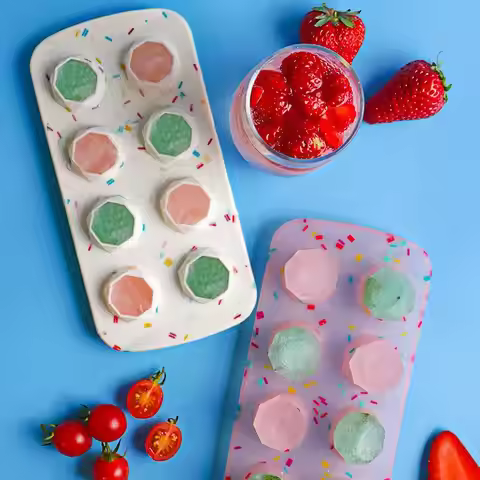 1Pcs Mold Star Heart Shape Chocolate Candy Molds Silicone Trays For Refrigeration Beverage Vodka Coc