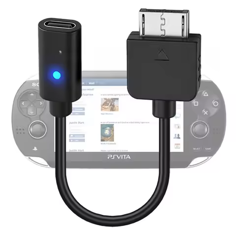 for PS ViTA1000 Charging Cable USB C Type C Female Plug Converter with Instruct Light for Sony PlayS