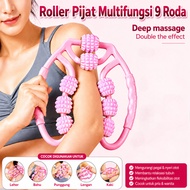 SPORTS STYLES Roller Wheel Massage Tool 9 Wheels Relaxation Leg Arm Neck Body For Yoga
