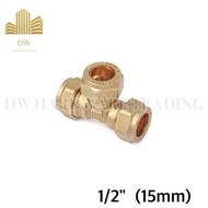 🔥Ready Stock🔥Copper Pipe Fitting Tee CxCxC / Water Pipe Fitting ( 15mm / 22mm / 28mm )