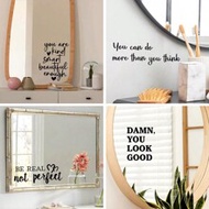 1pc PVC "You Are Strong Beautiful Brave"Pep Talk Art Lettering Mirror Sticker Self-Adhesive For Cosm