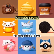 Airpod Case Airpod 2 3 4 Pro Pro 2 cartoon style Silicon Case with fashionable hanger