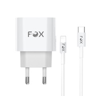 [รับประกัน 1 ปี] FOX Wall Charger หัวชาร์จอะแดปเตอร์ Type-C กำลังไฟ 20W พร้อมสาย Type-C to Lightning