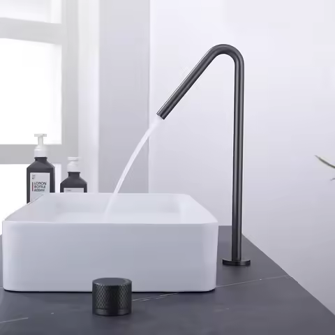 Black Basin faucet Bathroom Faucet two holes bathroom Sink faucet Brushed sink tap rotating widespre