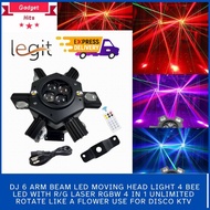 6 Headed Laser DJ Light Infinity Spider Six Arm Cyclone SCBL-6 RGBW LED Bee Eyes Beam
