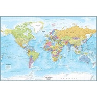 Large World Map PosterDetailed World Wall Map Wall Map of the World Poster Laminated World Map Wall 